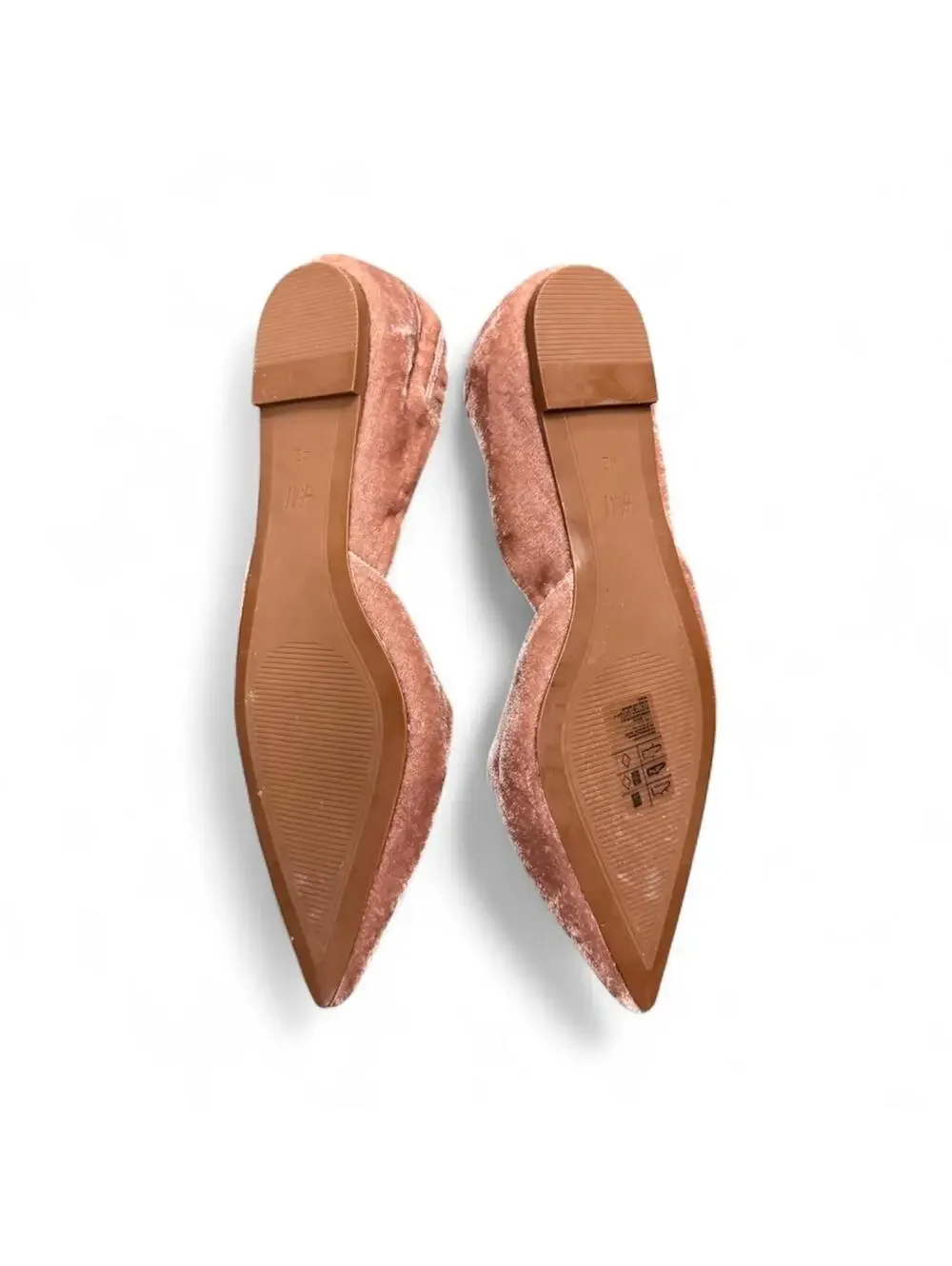 (RC) H&M Retired Women’s Mauve Velvet Pointed Toe Ballet Flats Slippers Size 10